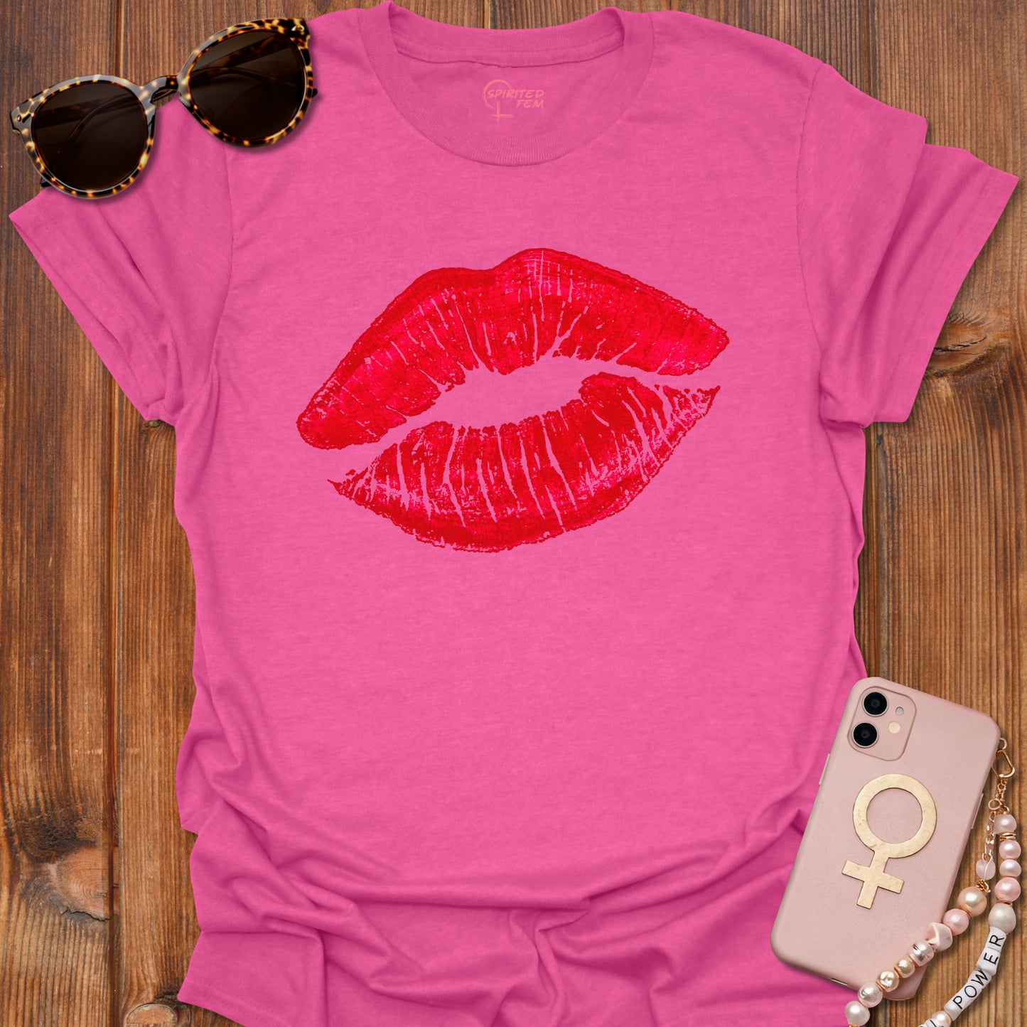 Bright Red Lipstick Imprint