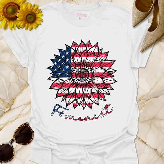 Sunflower American Flag Feminist