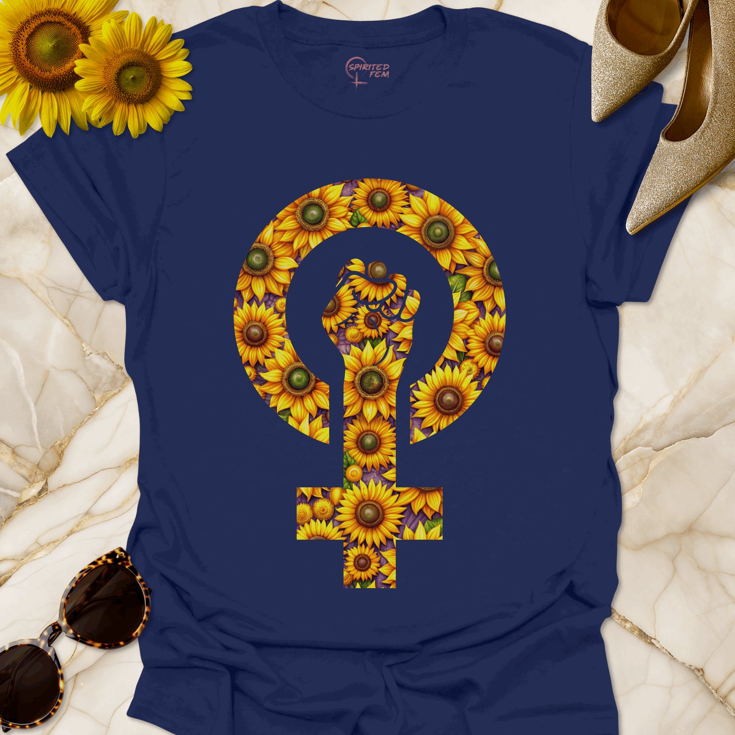 Sunflower Power - Woman Symbol with Fist