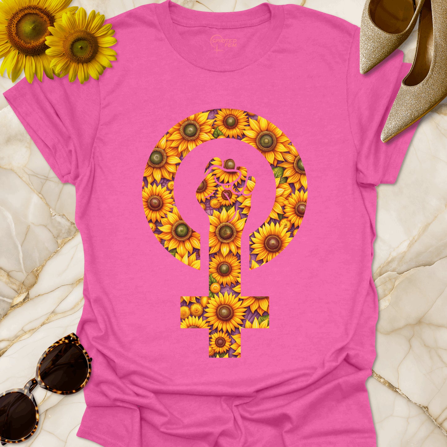 Sunflower Power - Woman Symbol with Fist