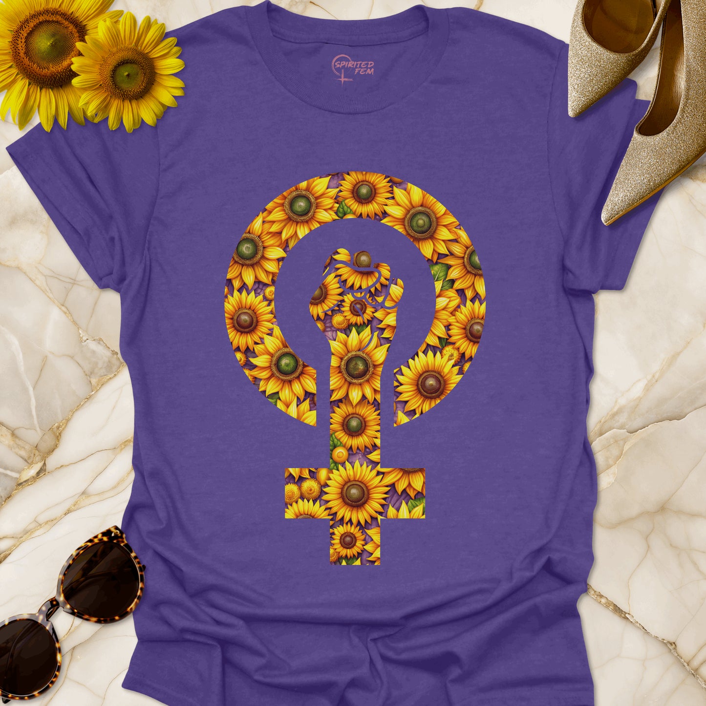 Sunflower Power - Woman Symbol with Fist