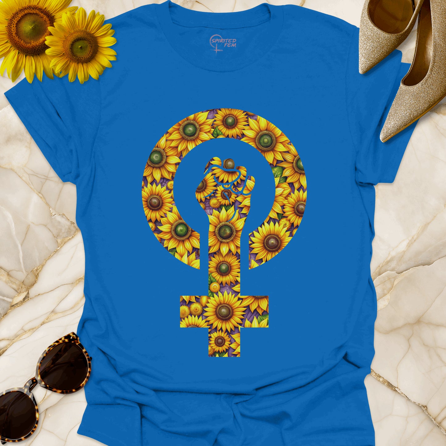 Sunflower Power - Woman Symbol with Fist