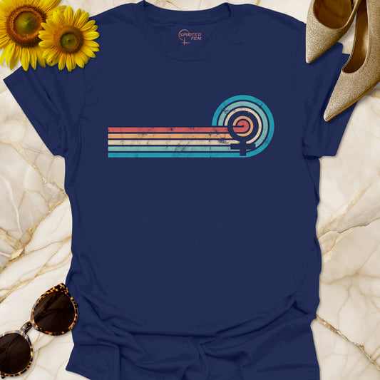 Vintage Retro Sunset and Venus Symbol