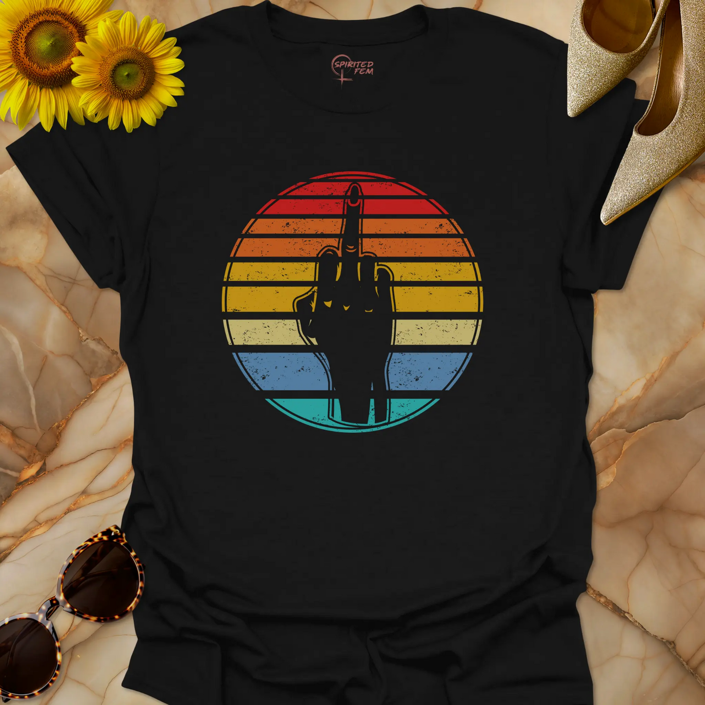 Middle Finger - Vintage Retro Sunset