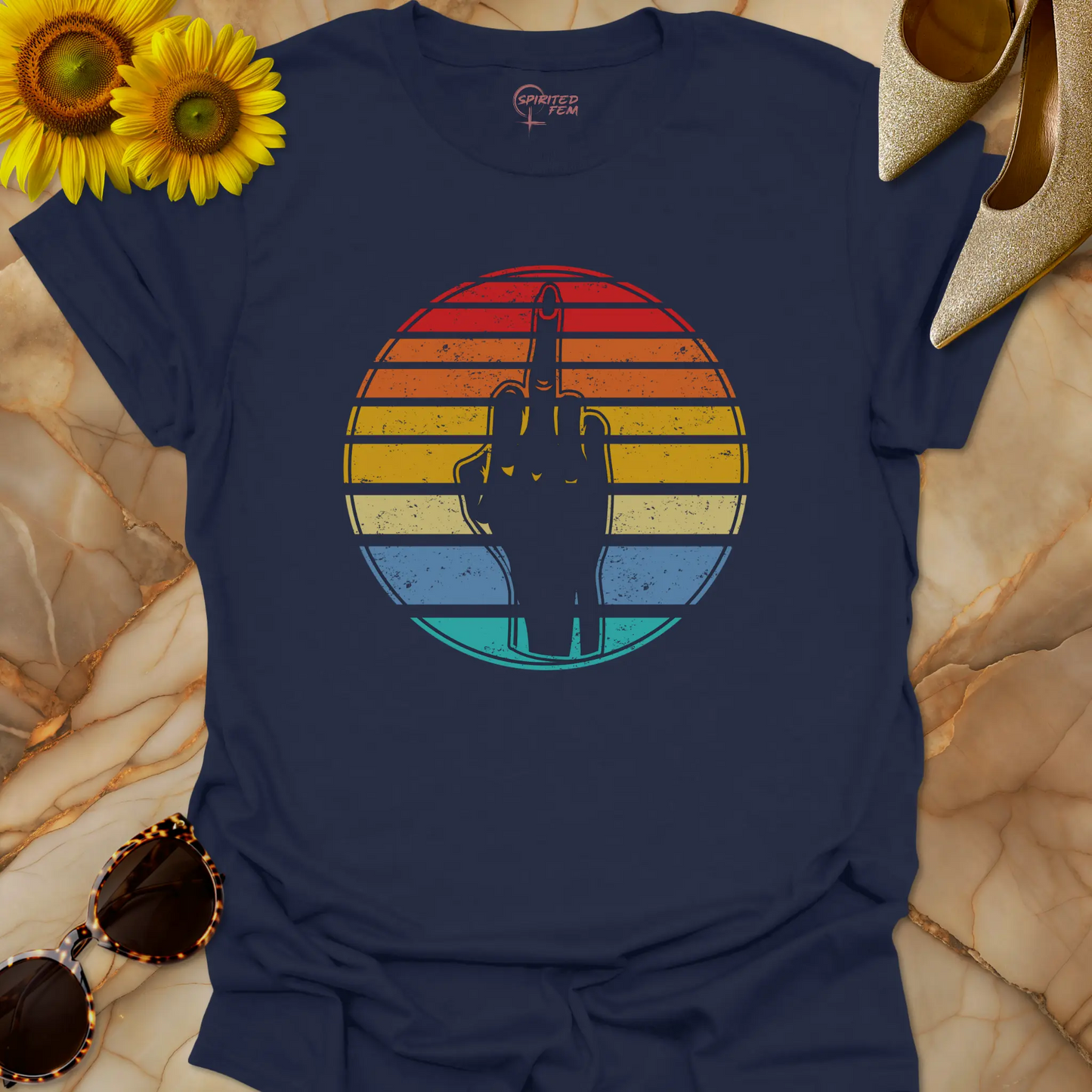 Middle Finger - Vintage Retro Sunset