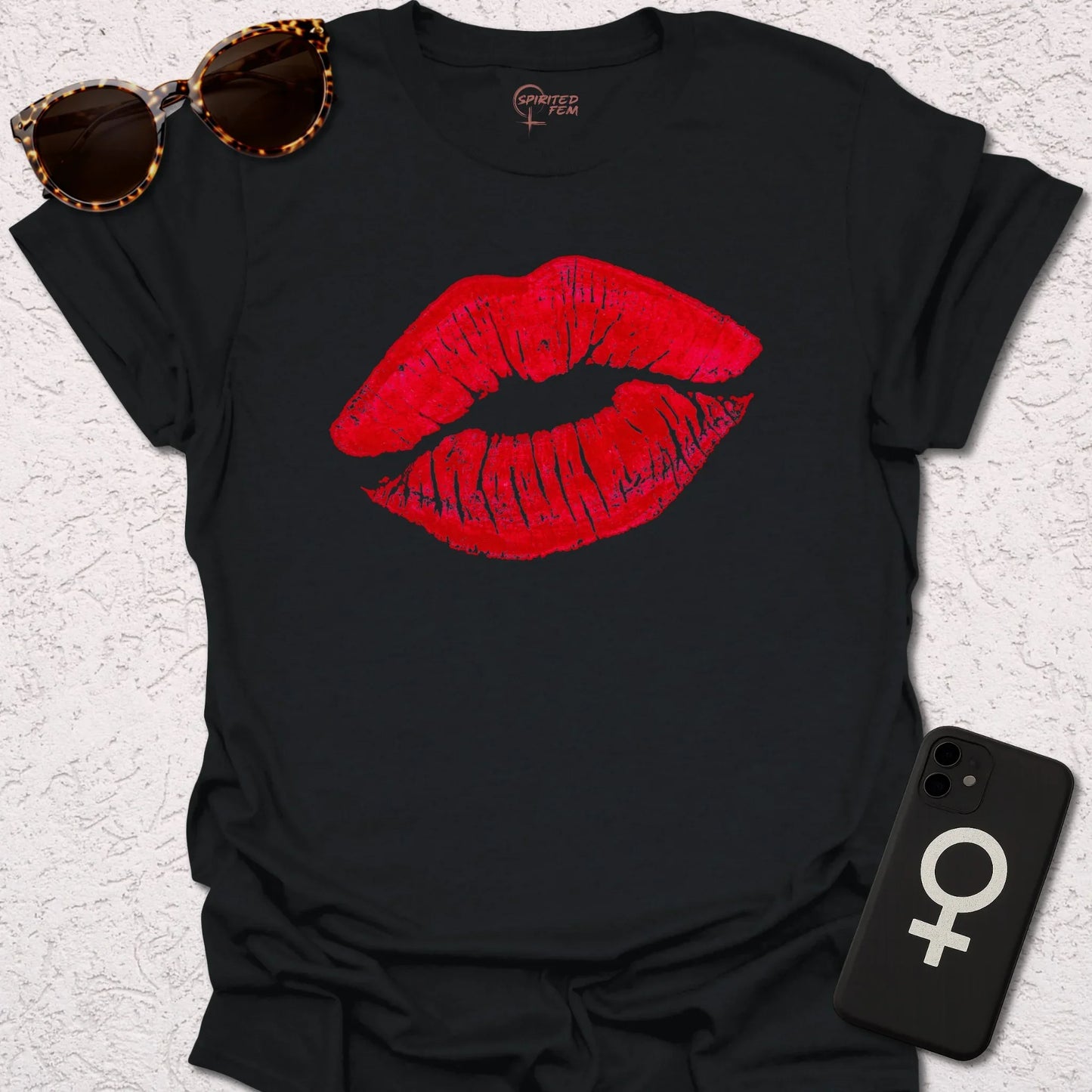 Bright Red Lipstick Imprint - Spirited Fem
