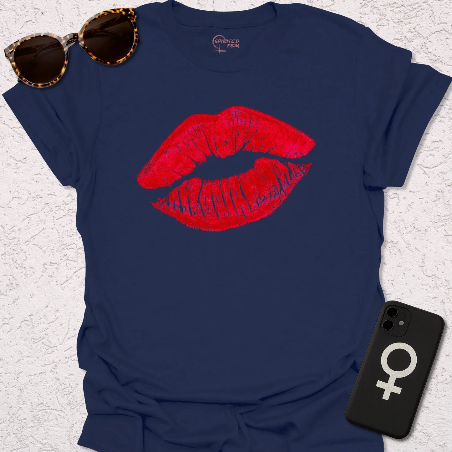 Bright Red Lipstick Imprint - Spirited Fem