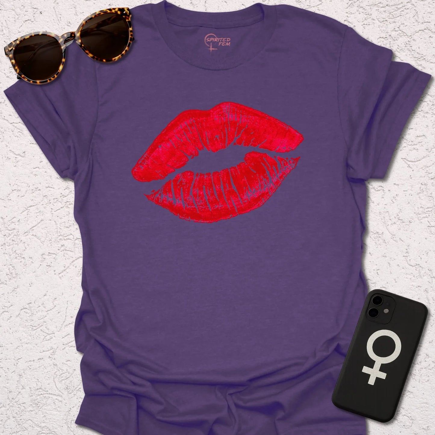 Bright Red Lipstick Imprint - Spirited Fem