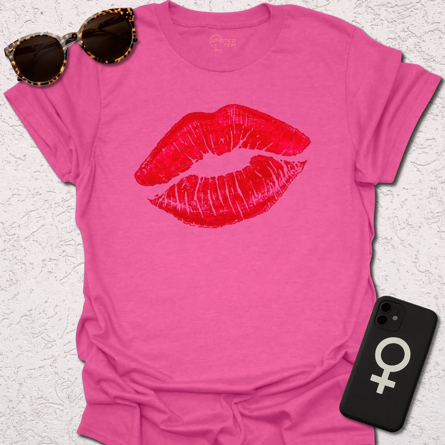 Bright Red Lipstick Imprint - Spirited Fem