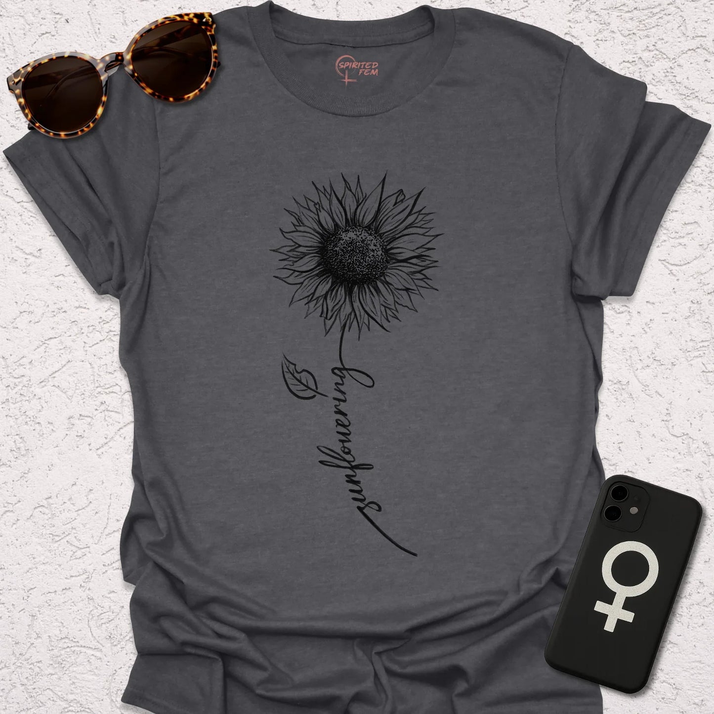 Sunflowering (black version) - Spirited Fem