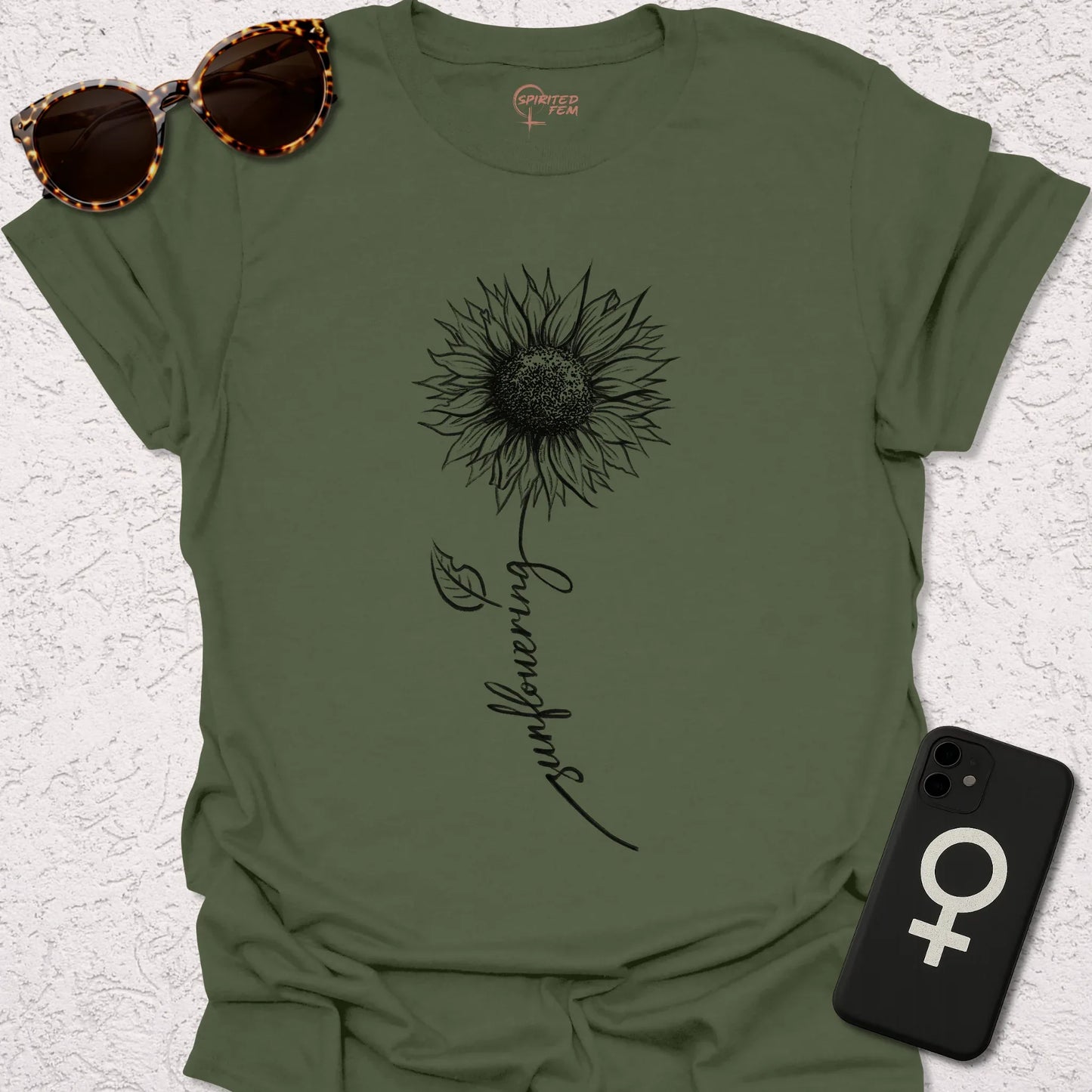 Sunflowering (black version) - Spirited Fem