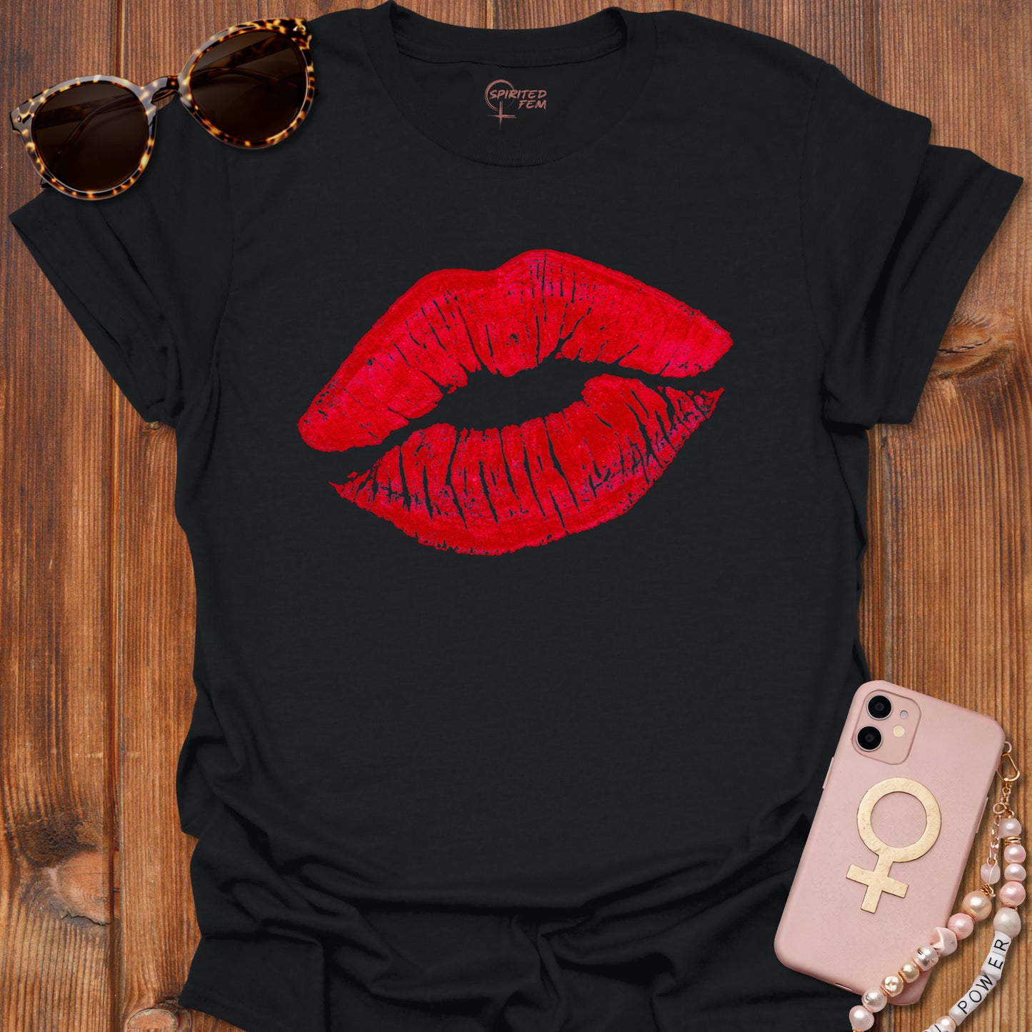 Bright Red Lipstick Imprint