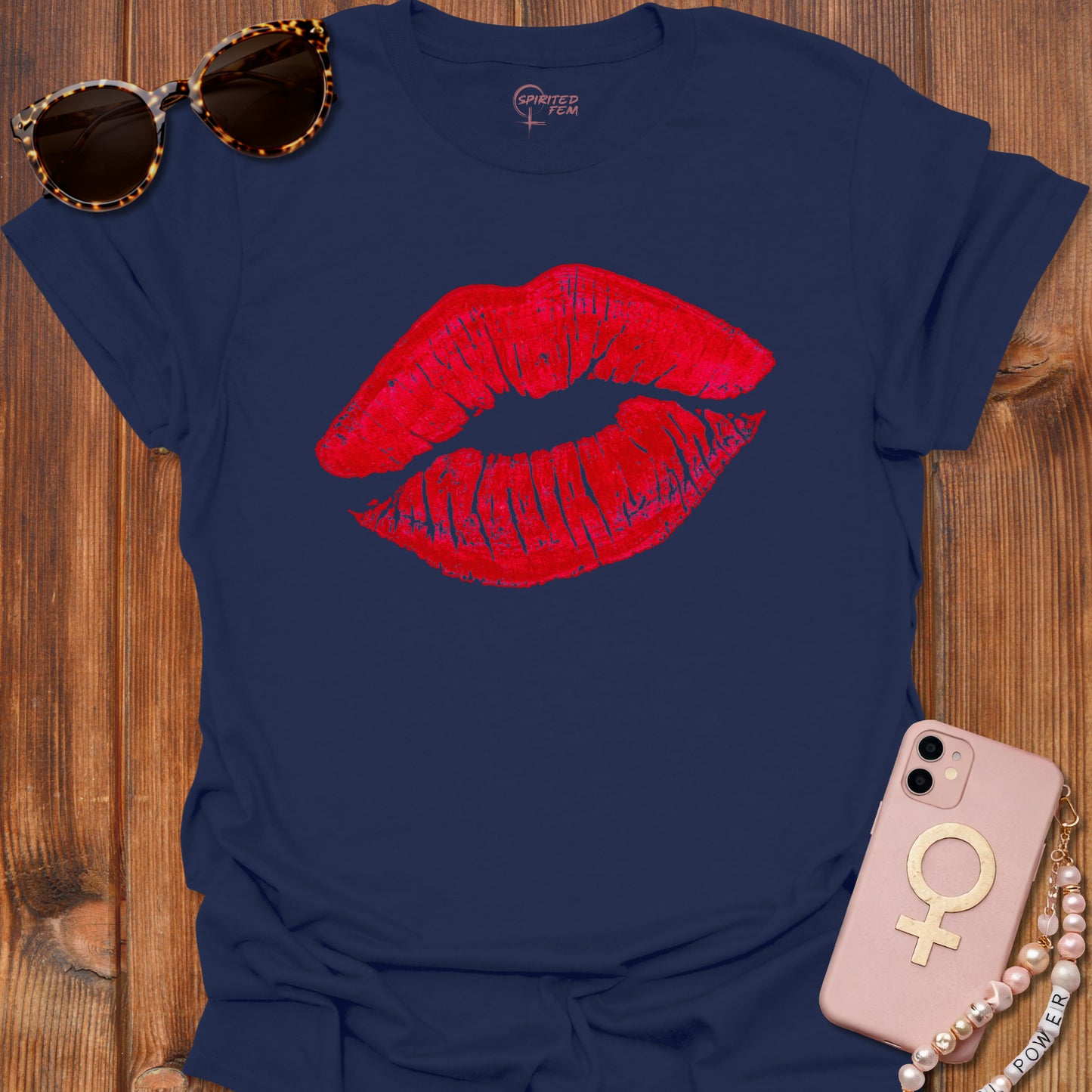 Bright Red Lipstick Imprint