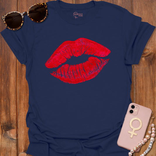 Bright Red Lipstick Imprint