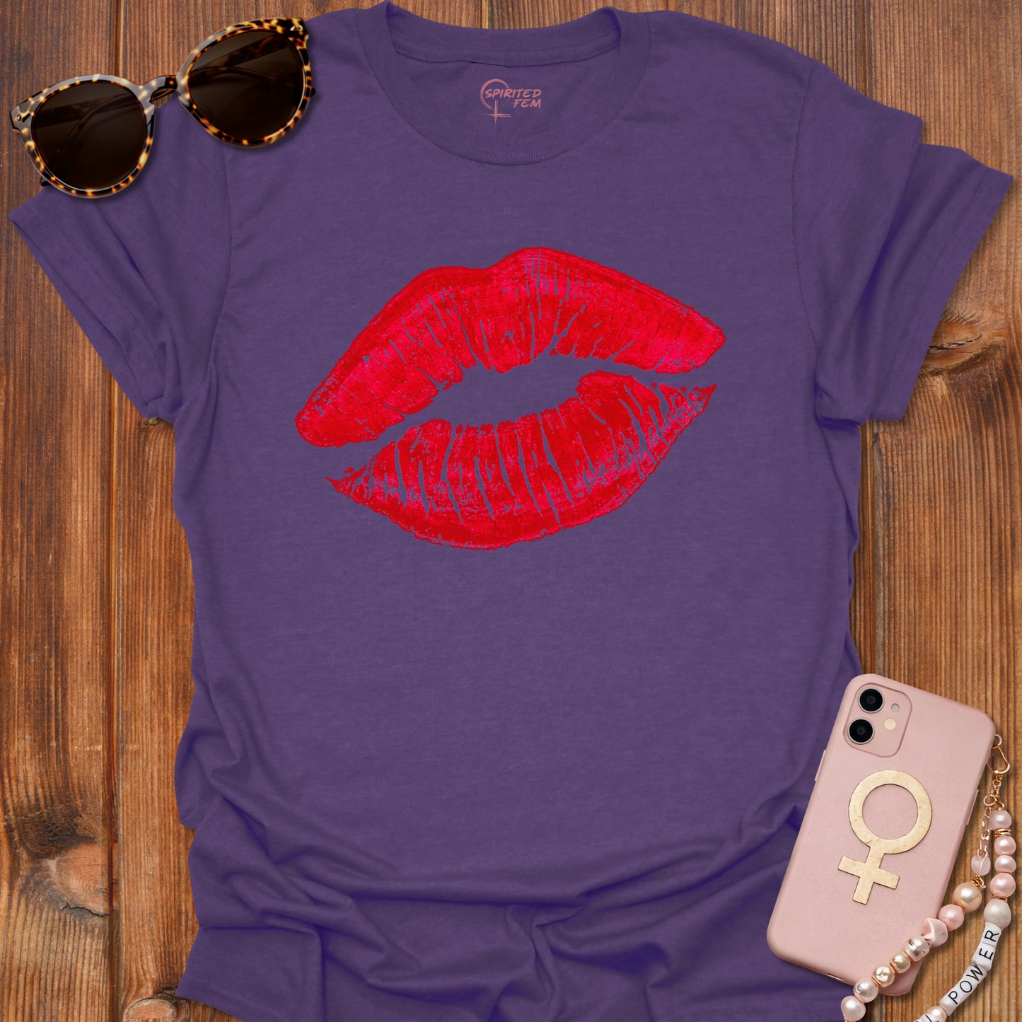 Bright Red Lipstick Imprint