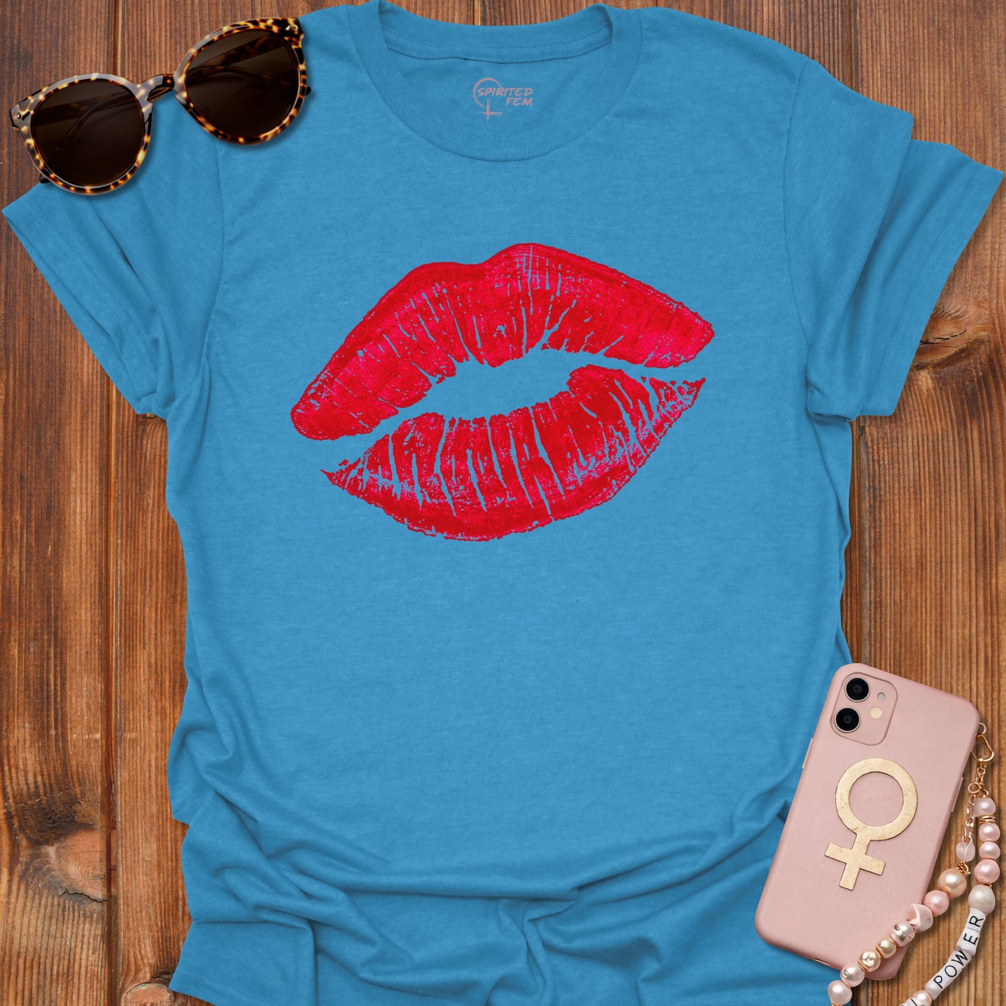 Bright Red Lipstick Imprint