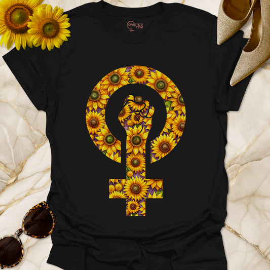 Sunflower Power - Woman Symbol with Fist